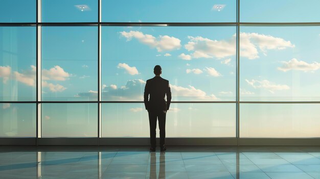 Justice-impacted person looking out of a bright window toward the future